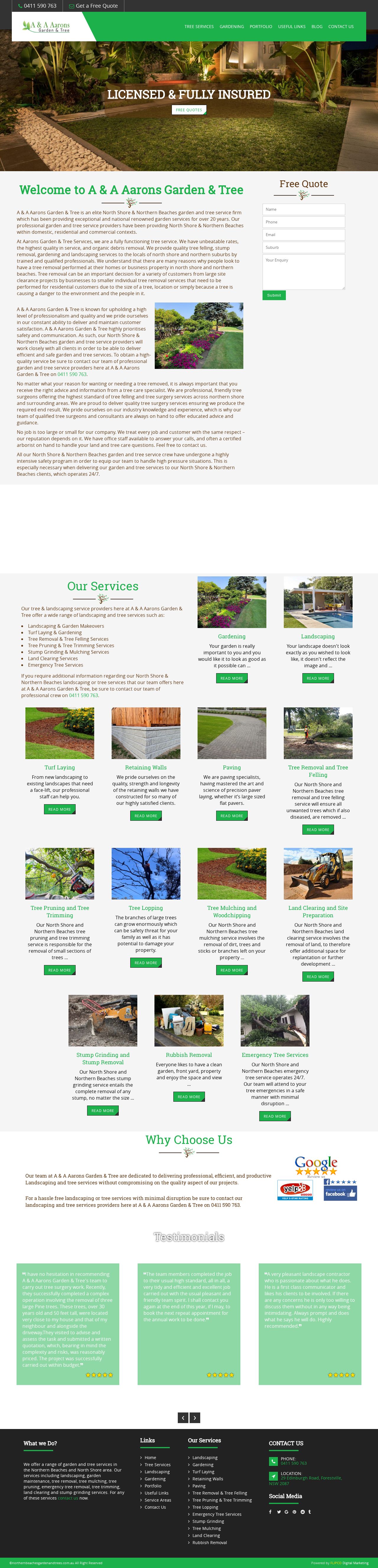 Northern Beaches Garden & Trees website