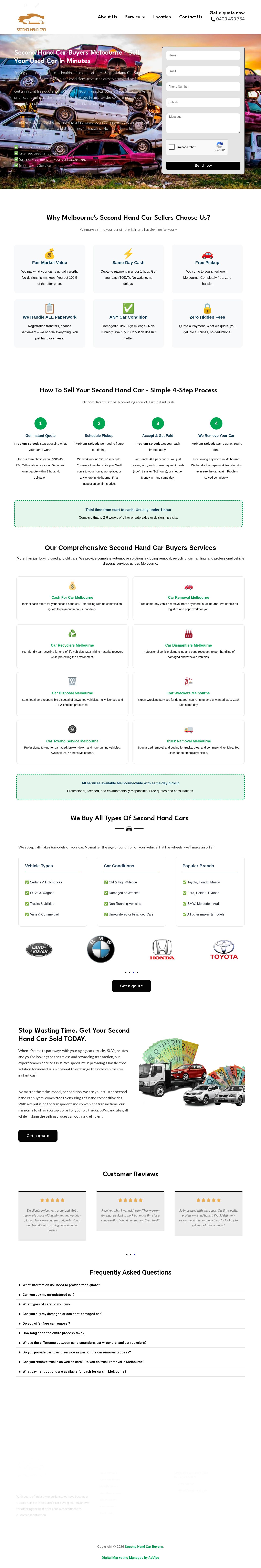 Second Hand Car Buyers Melbourne website