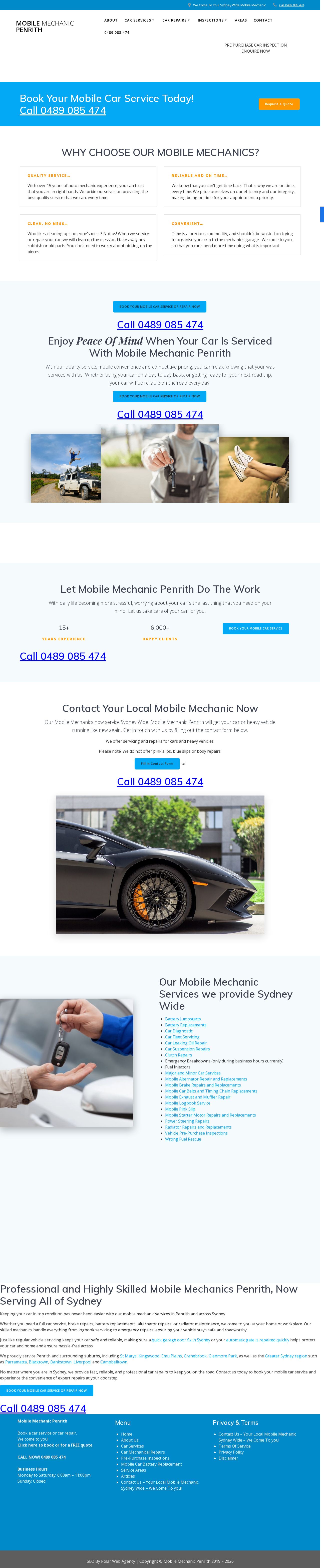 Mobile Mechanic Penrith website