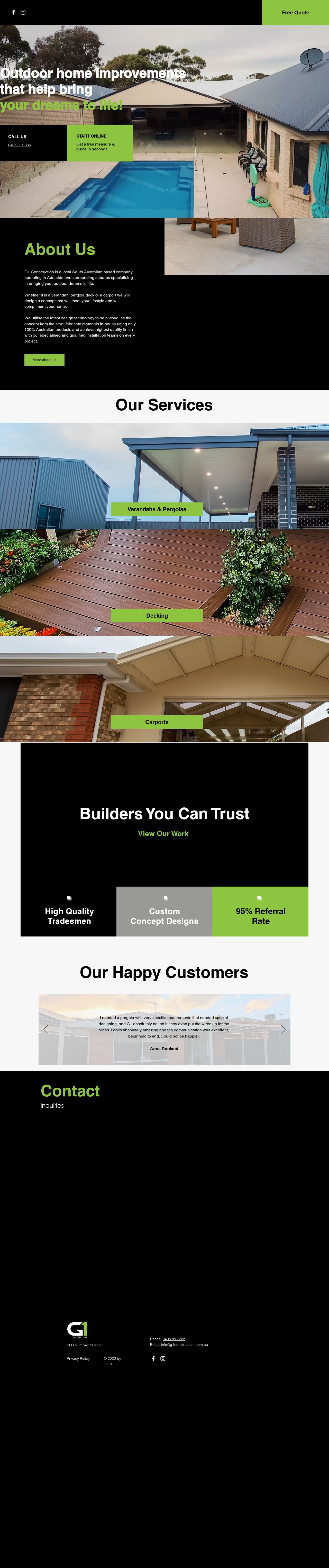 G1 Construction website