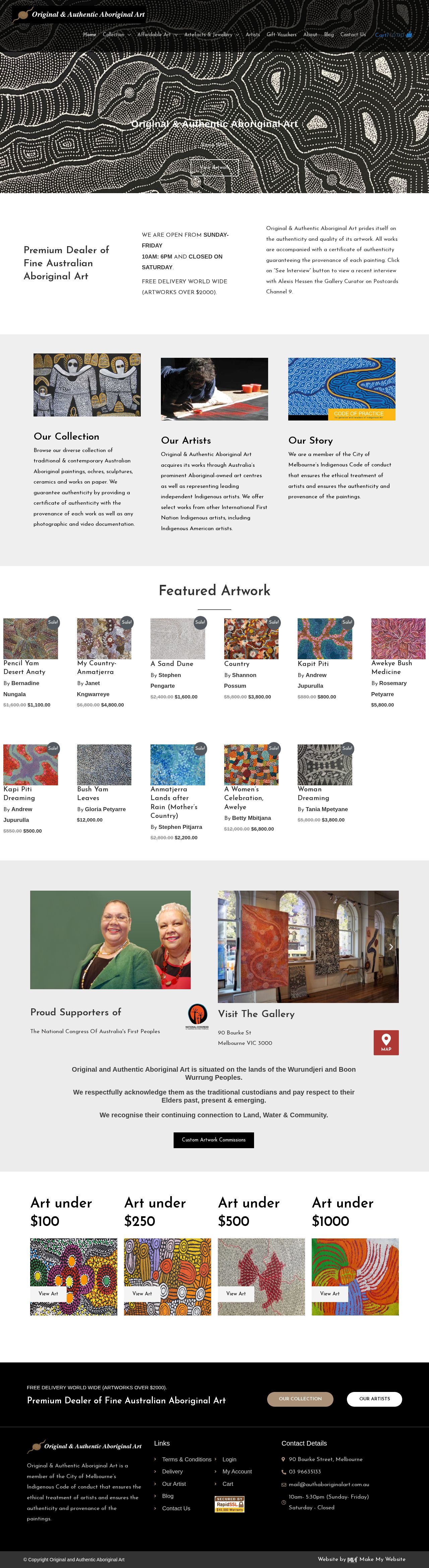 Original & Authentic Aboriginal Art website