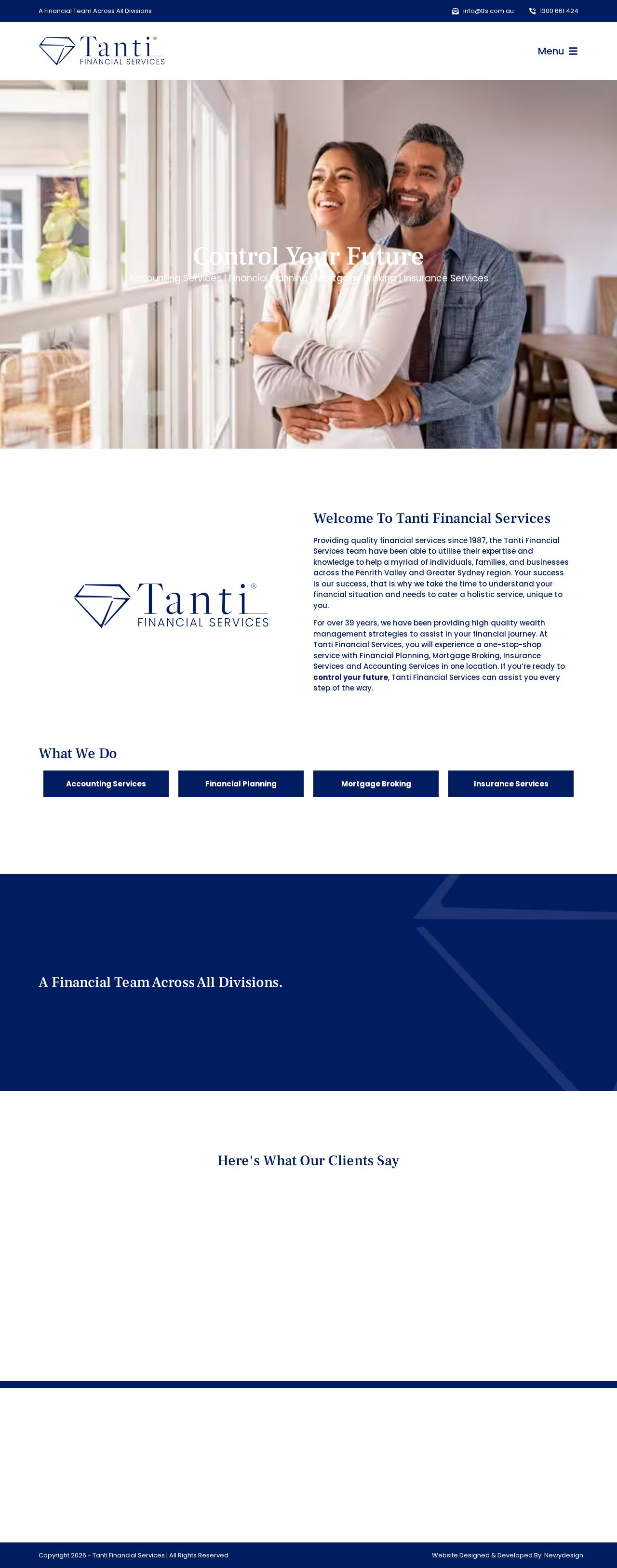 Tanti Financial Services Penrith website