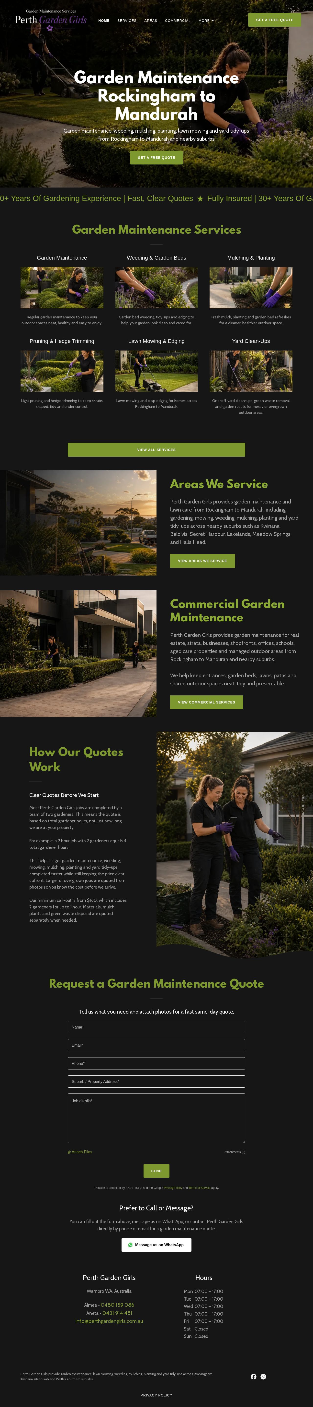 Perth Garden Girls website