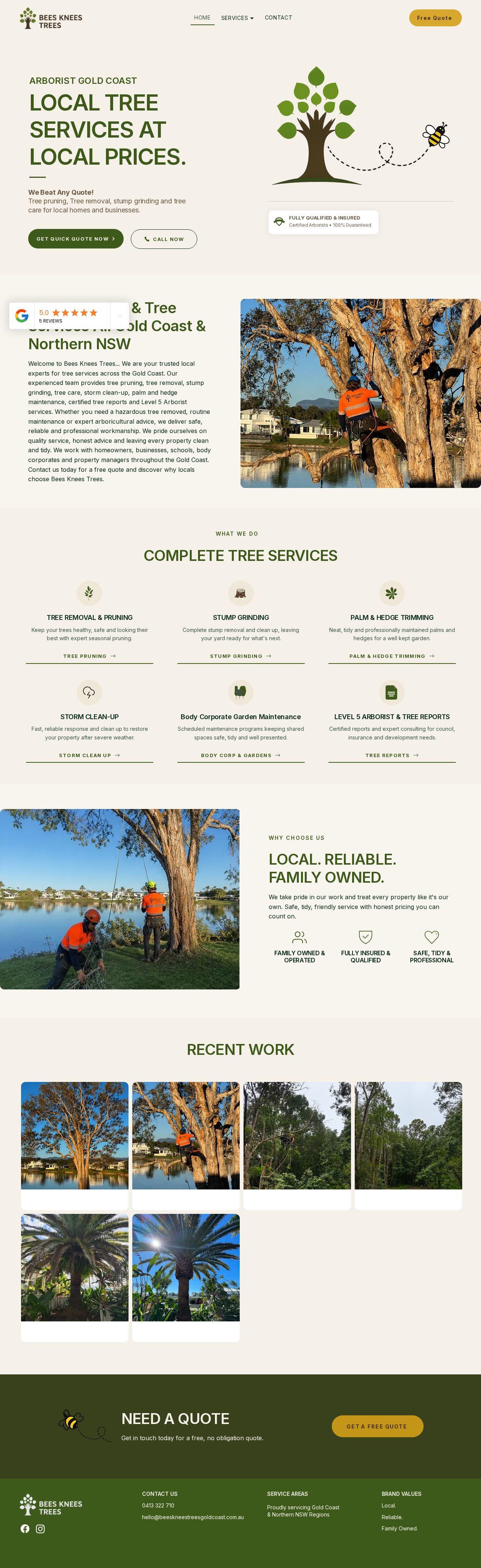 Bees Knees Trees website