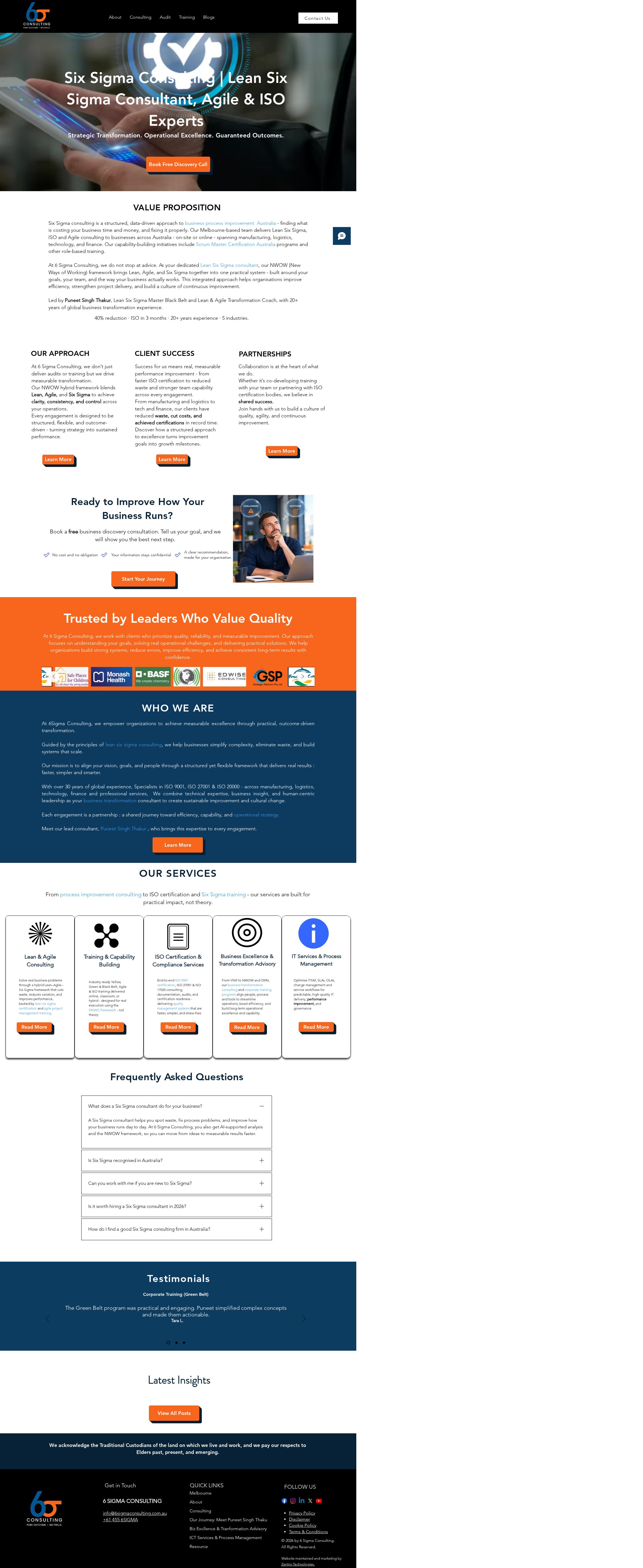 6 Sigma Consulting website