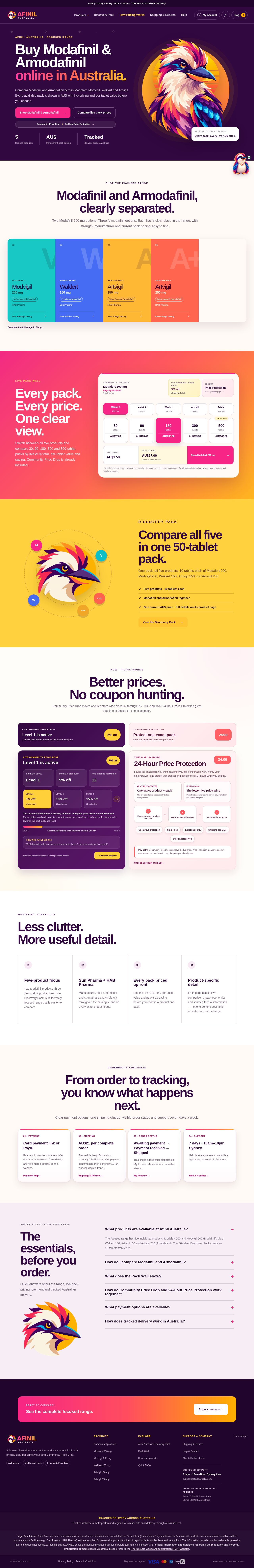 Afinil Australia website