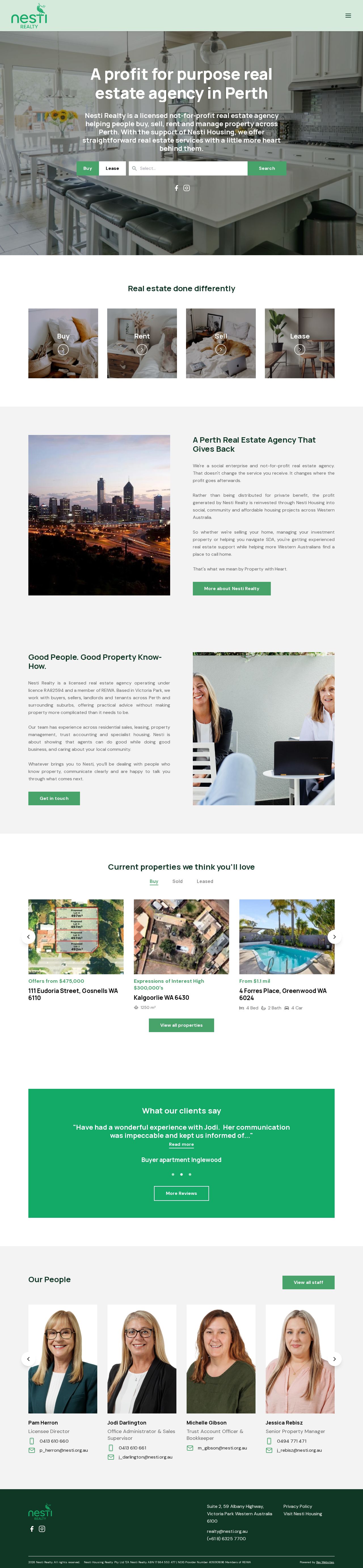 Nesti Realty website