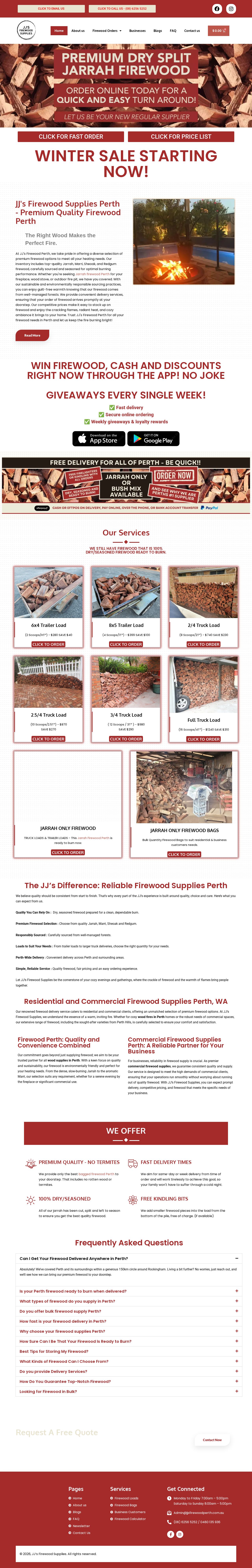 JJ's Firewood Perth website
