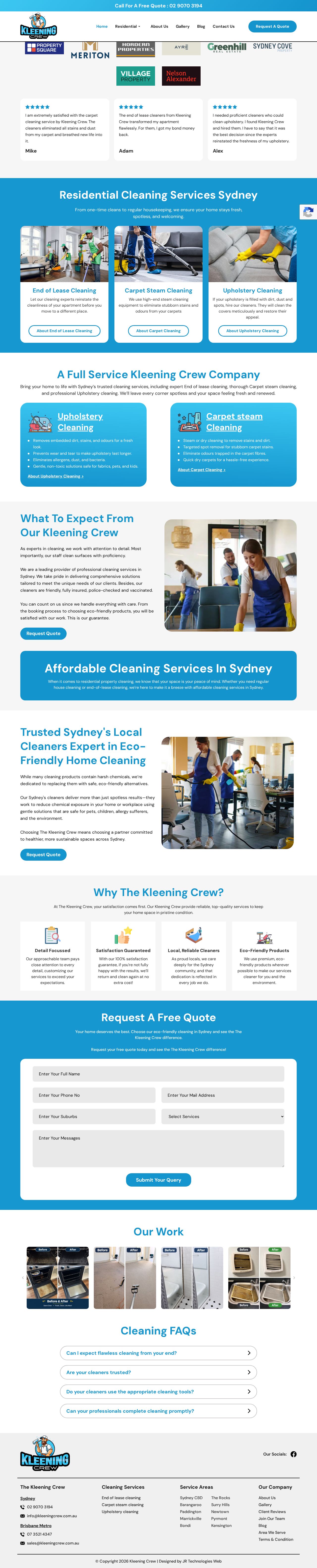 The Kleening Crew website