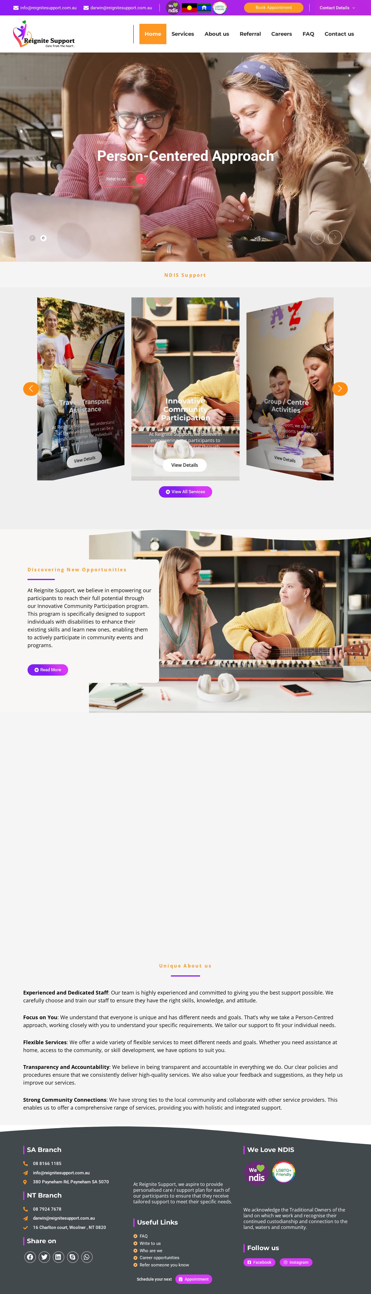 Reignite Support website