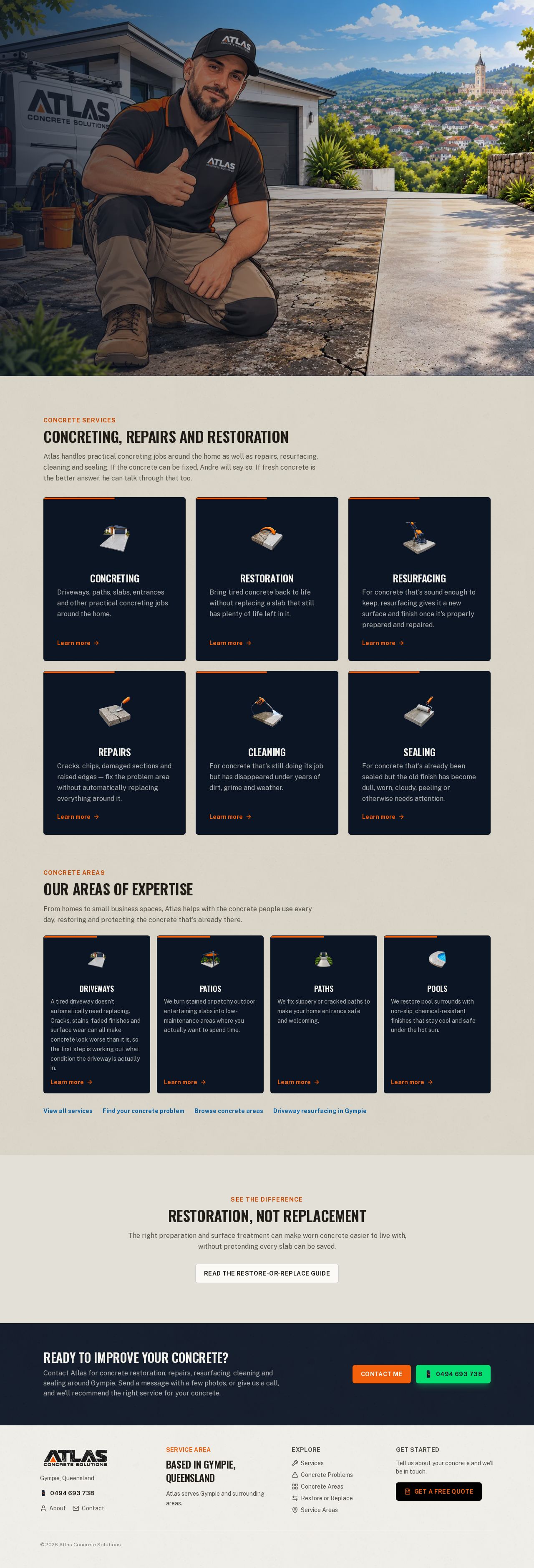 Atlas Concrete Solutions website