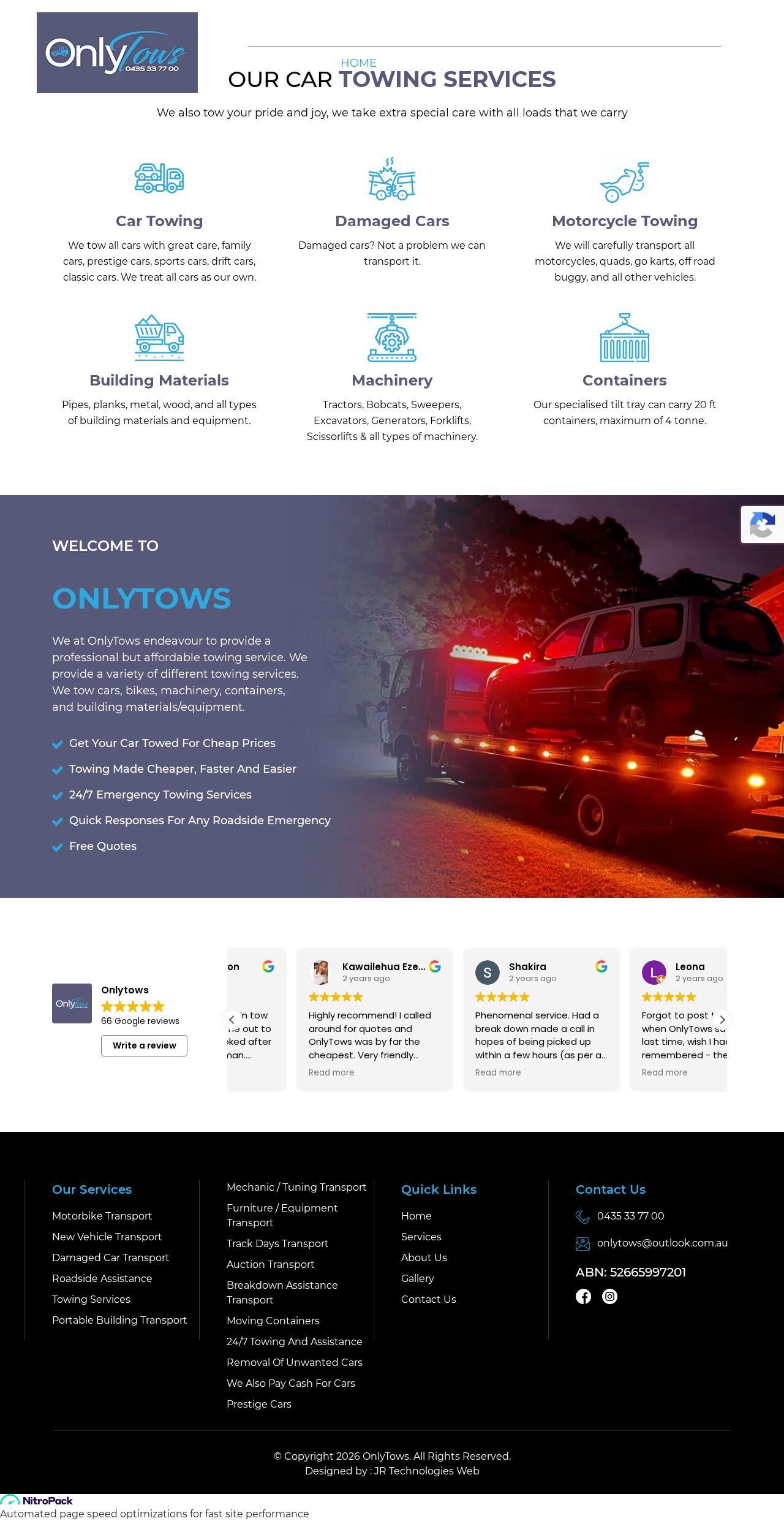 OnlyTows website