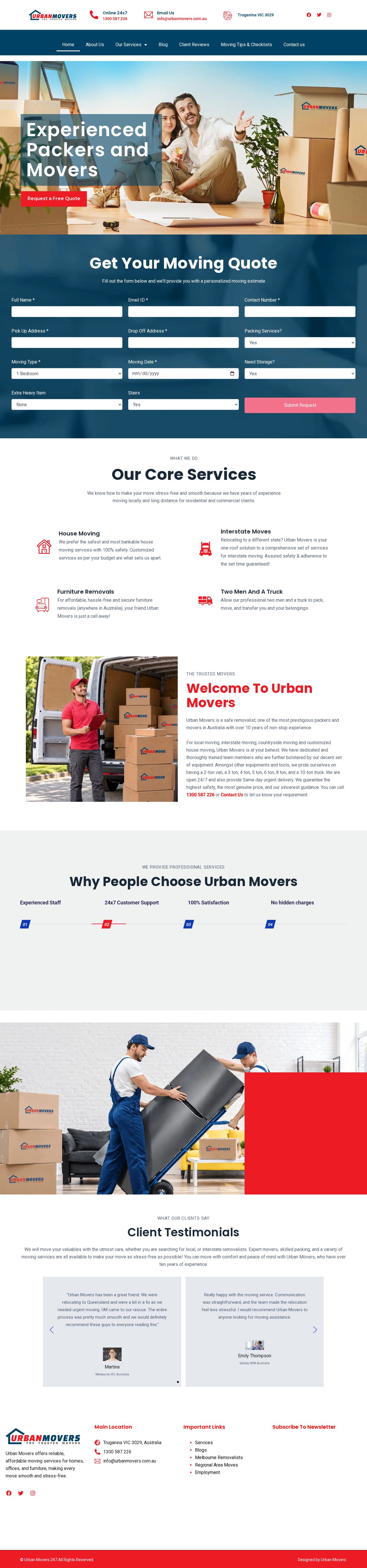 Urban Movers website