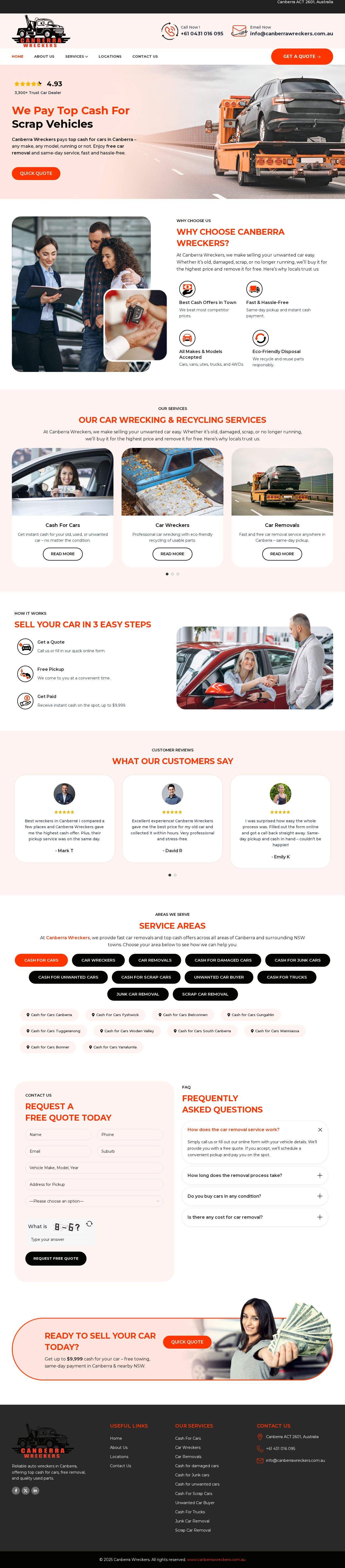 Canberra Wreckers website