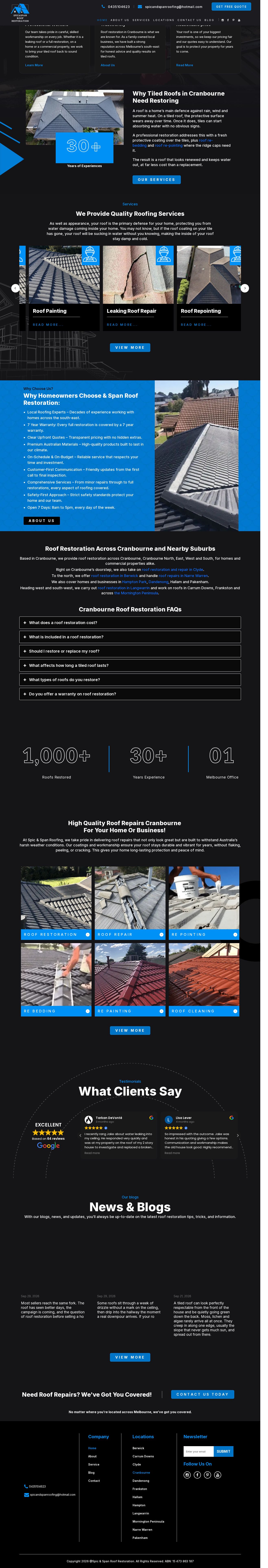 Spic and Span Roof Restoration website