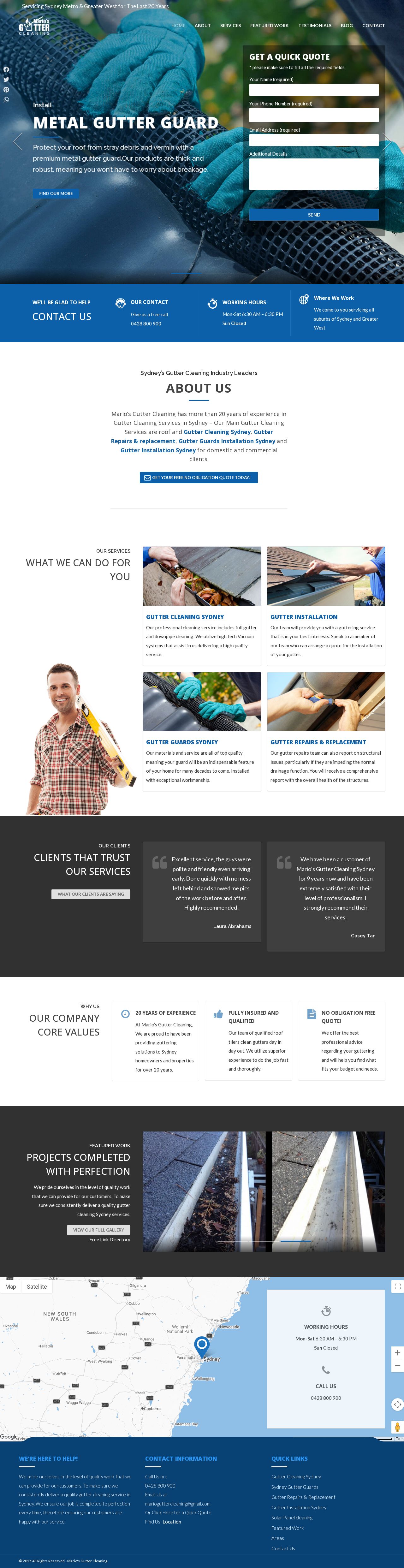 Mario's Gutter Cleaning website