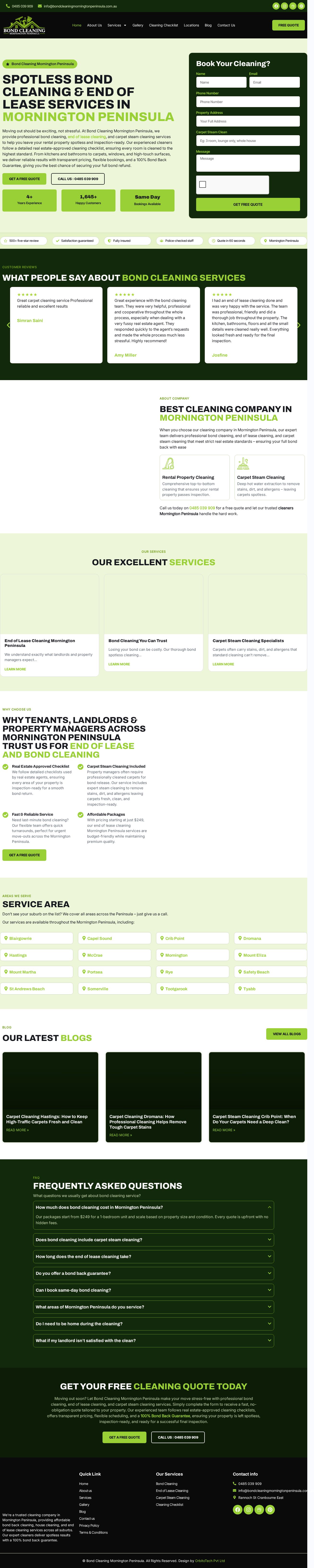 Bond Cleaning Mornington Peninsula website