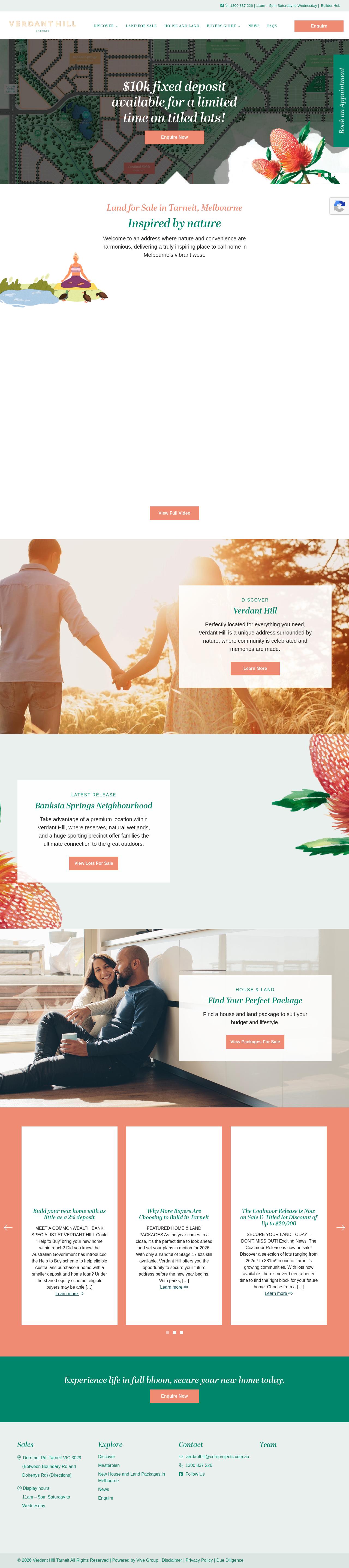 Verdant Hill Tarneit website