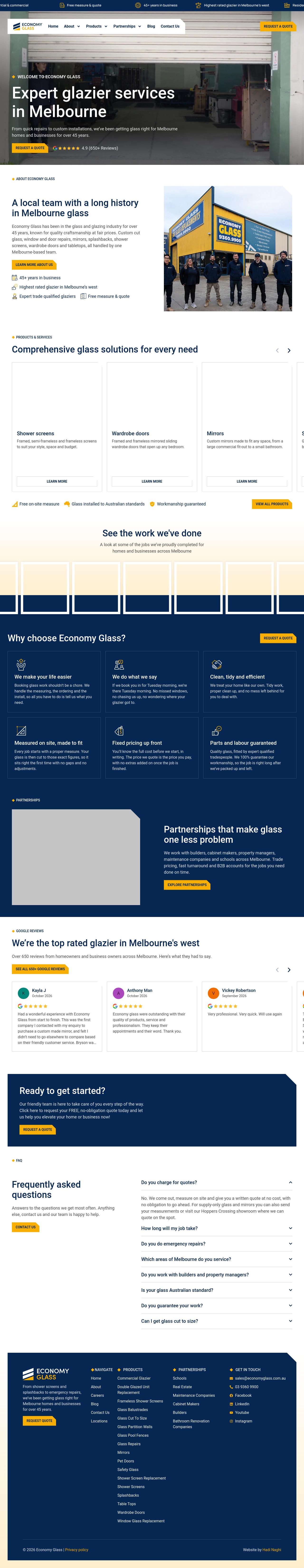 Economy Glass website