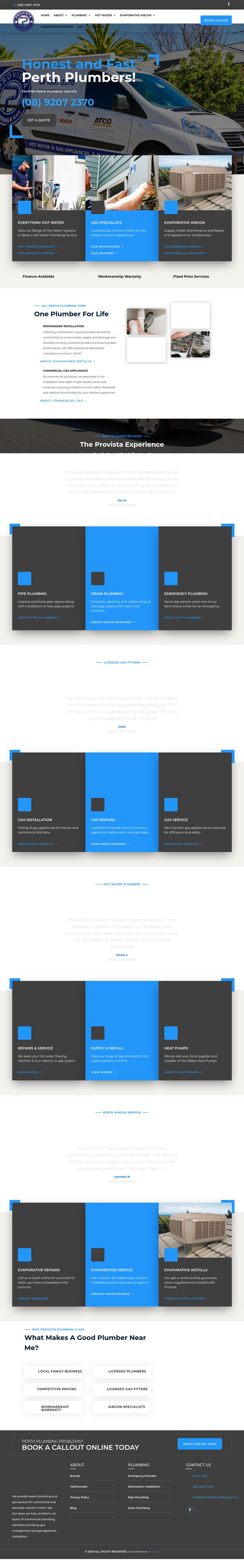 Provista Plumbing & Gas website