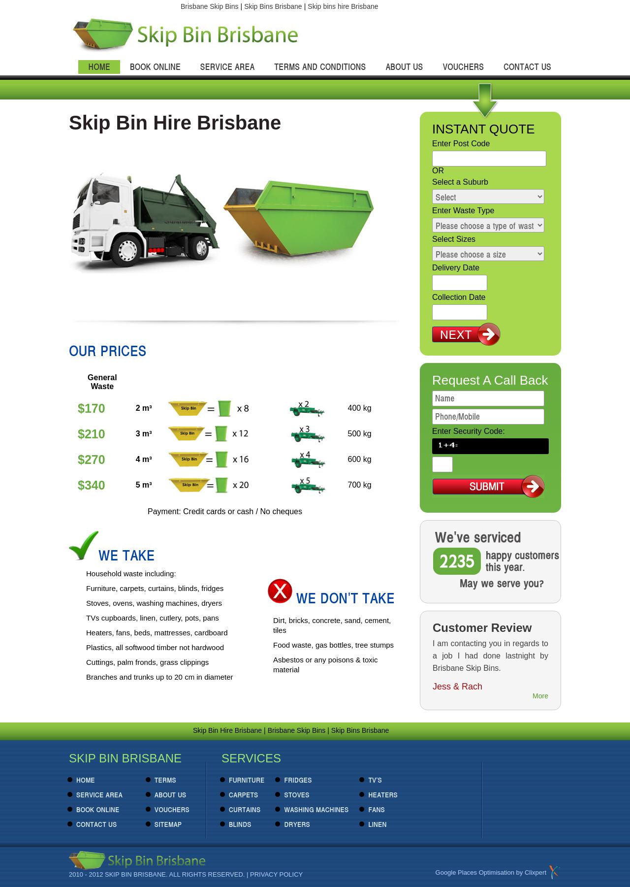 Skip Bin Brisbane website