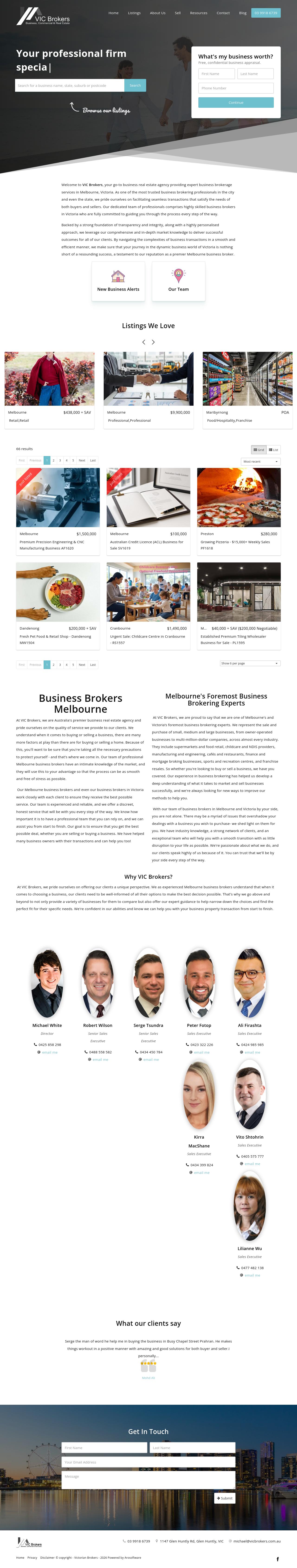 Vic Brokers website
