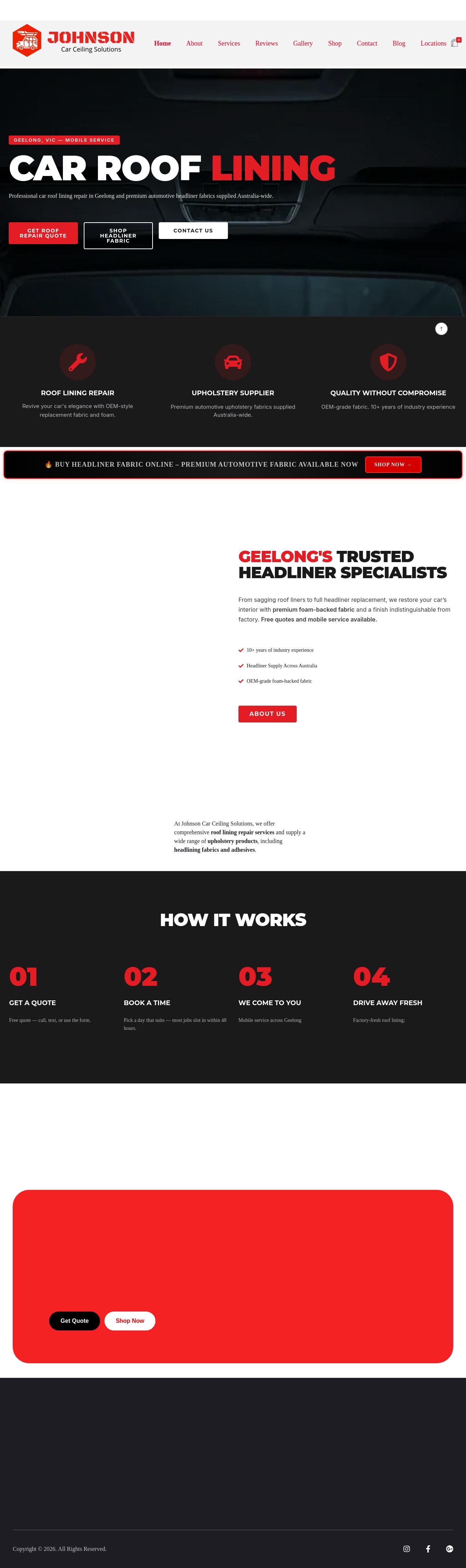 Johnson Car Ceiling Solutions website