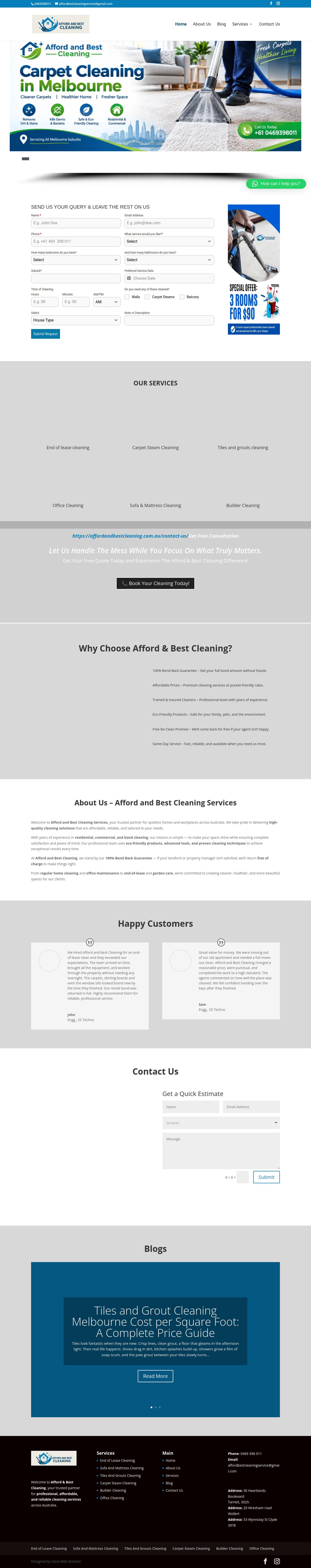 Afford & Best Cleaning website