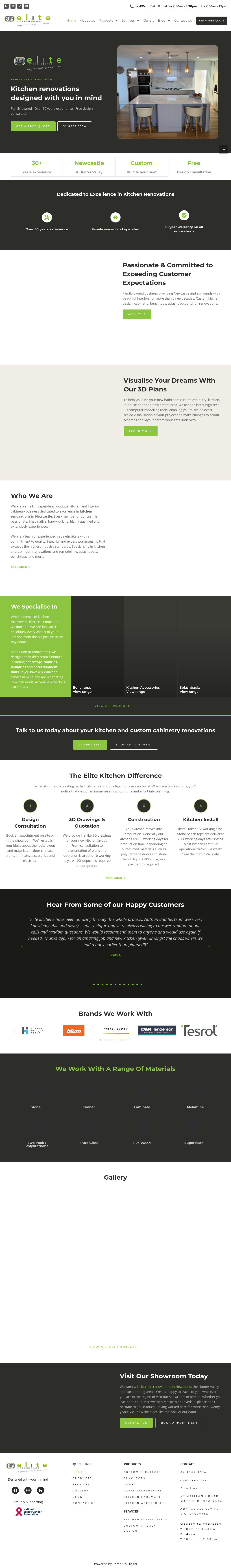 Elite Kitchens website