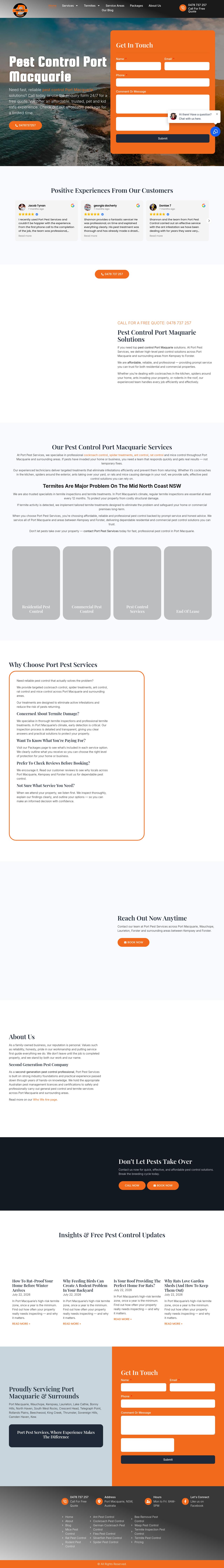 Port Pest Services website