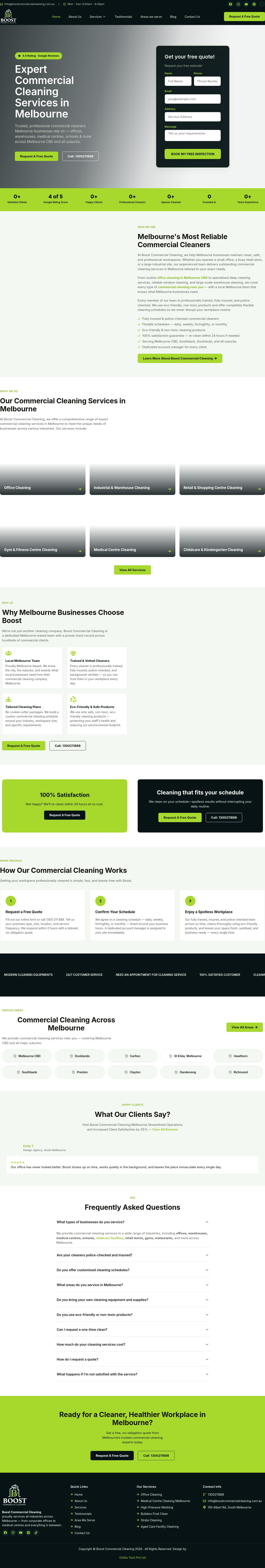 Boost Commercial Cleaning website