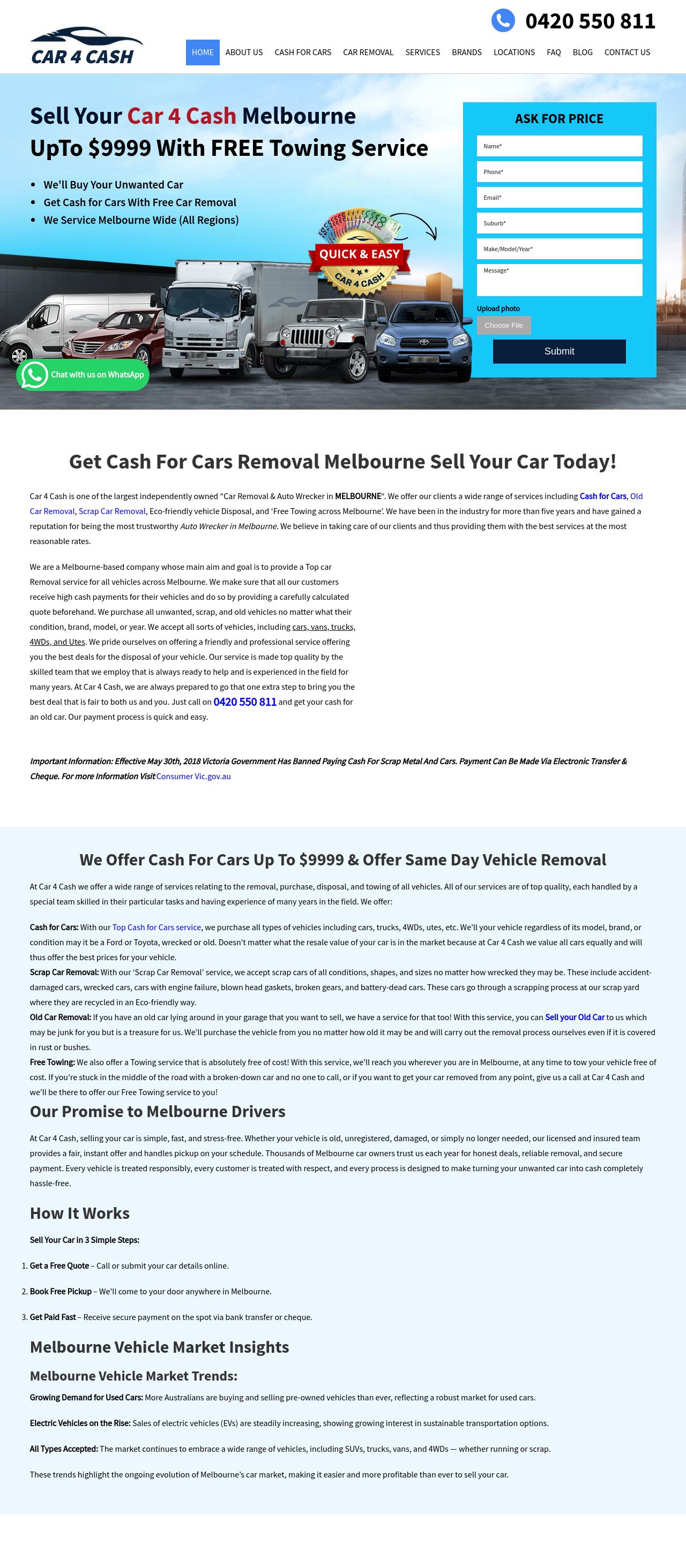 Car 4 Cash website